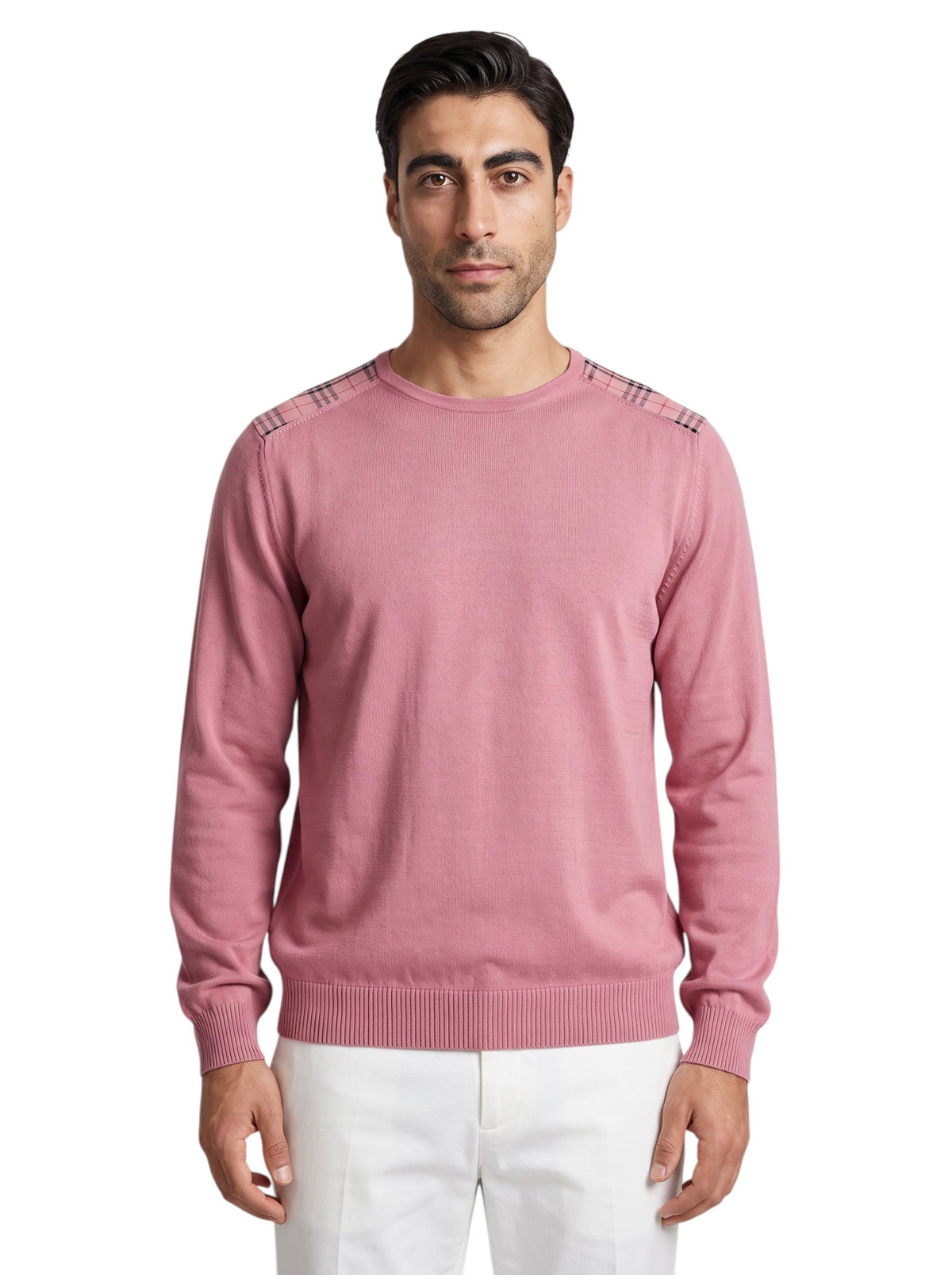 BURBERRY Old Pink Sweater Crewneck 100% Cotton Size XL