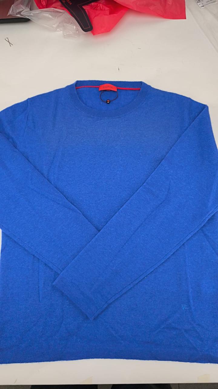 Crewneck blue isaia cashmere silk size M