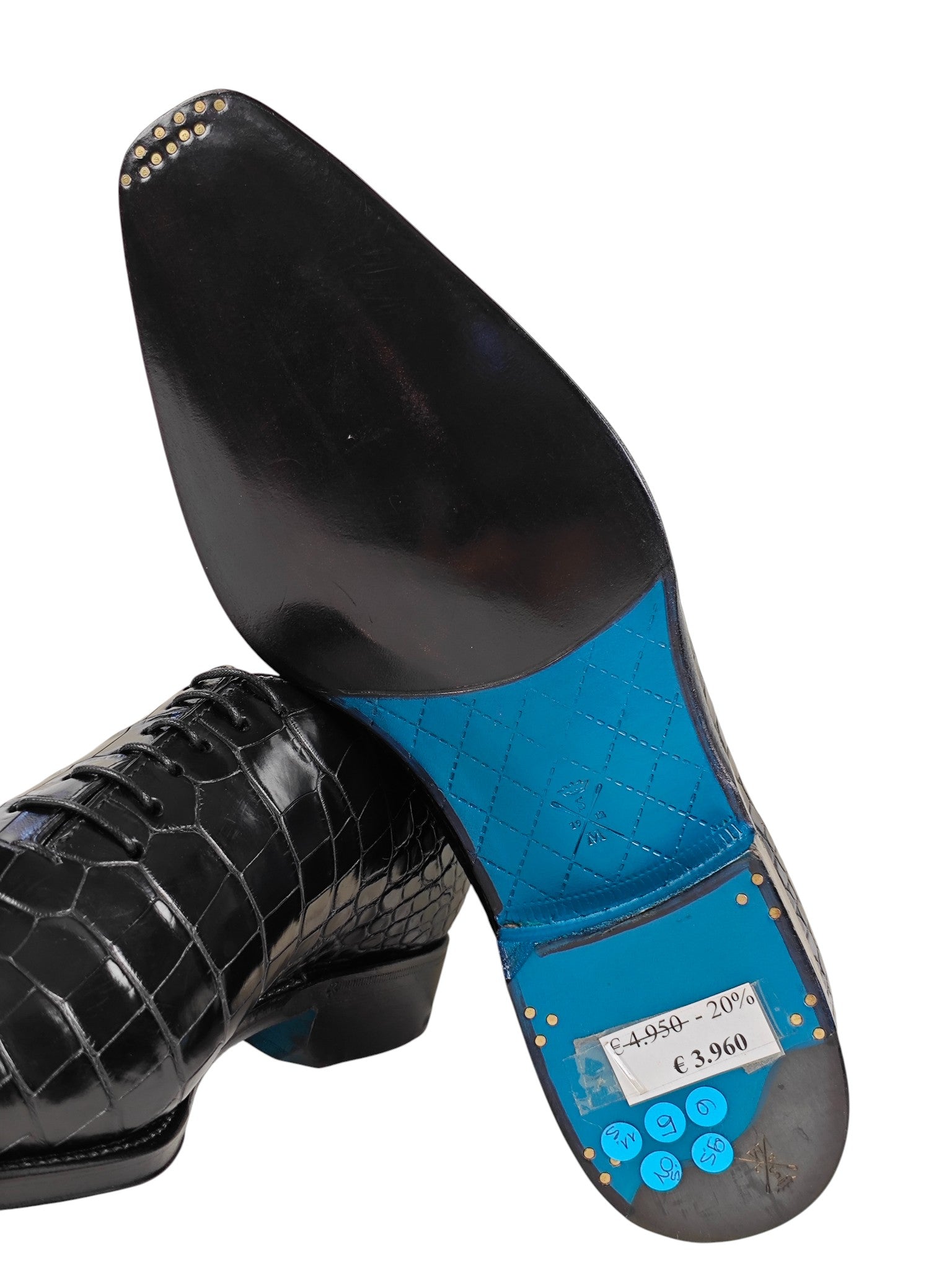 SUTOR MANTELLASSI Black Goodyear Oxford Shoes Genuine Crocodile