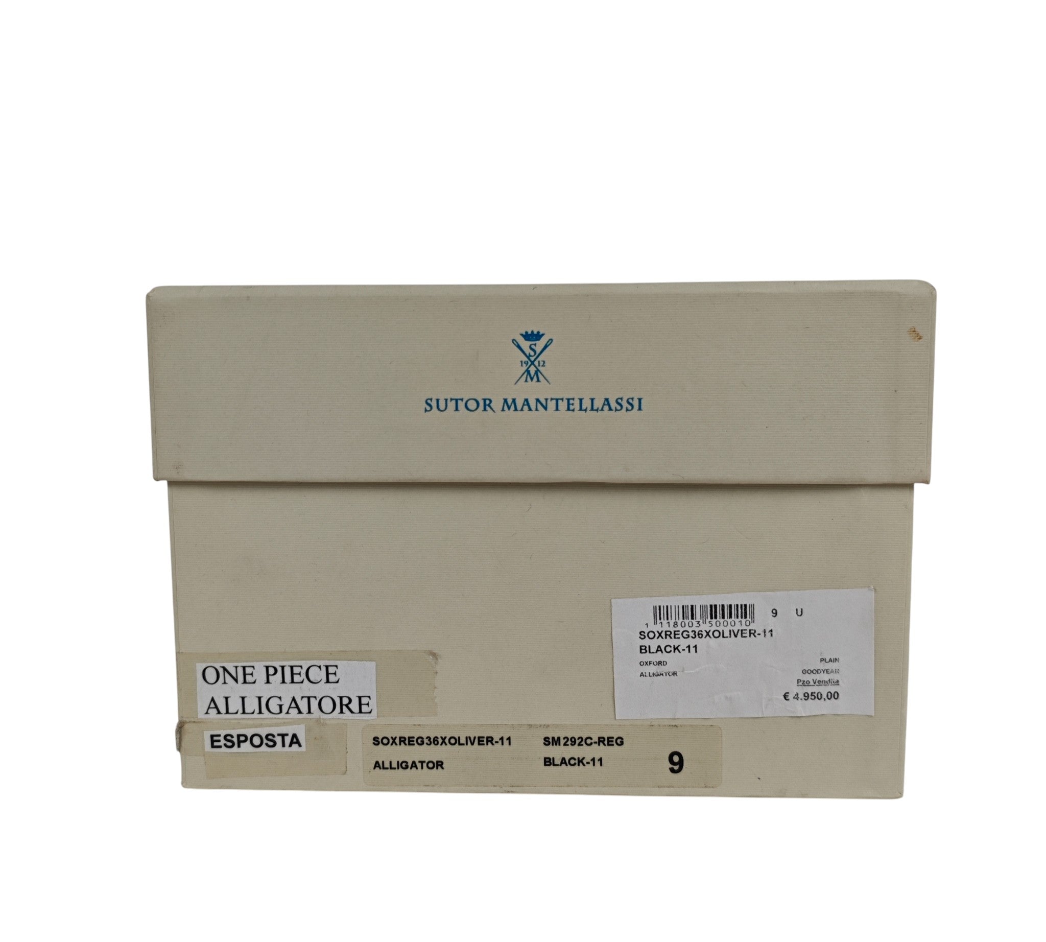 SUTOR MANTELLASSI Black Goodyear Oxford Shoes Genuine Crocodile