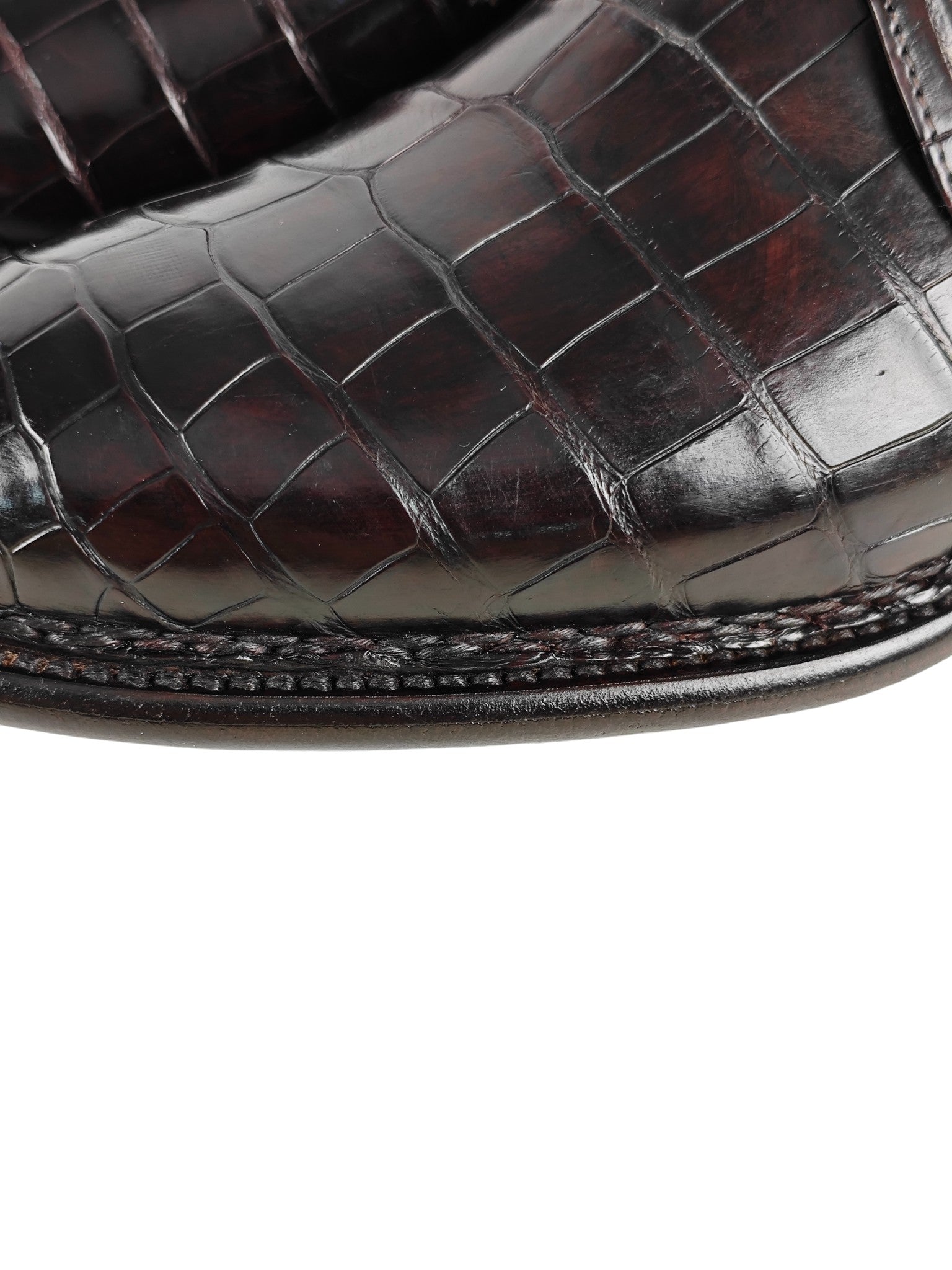 SUTOR MANTELLASSI Brown Goodyear Derby Shoes 100% Alligator