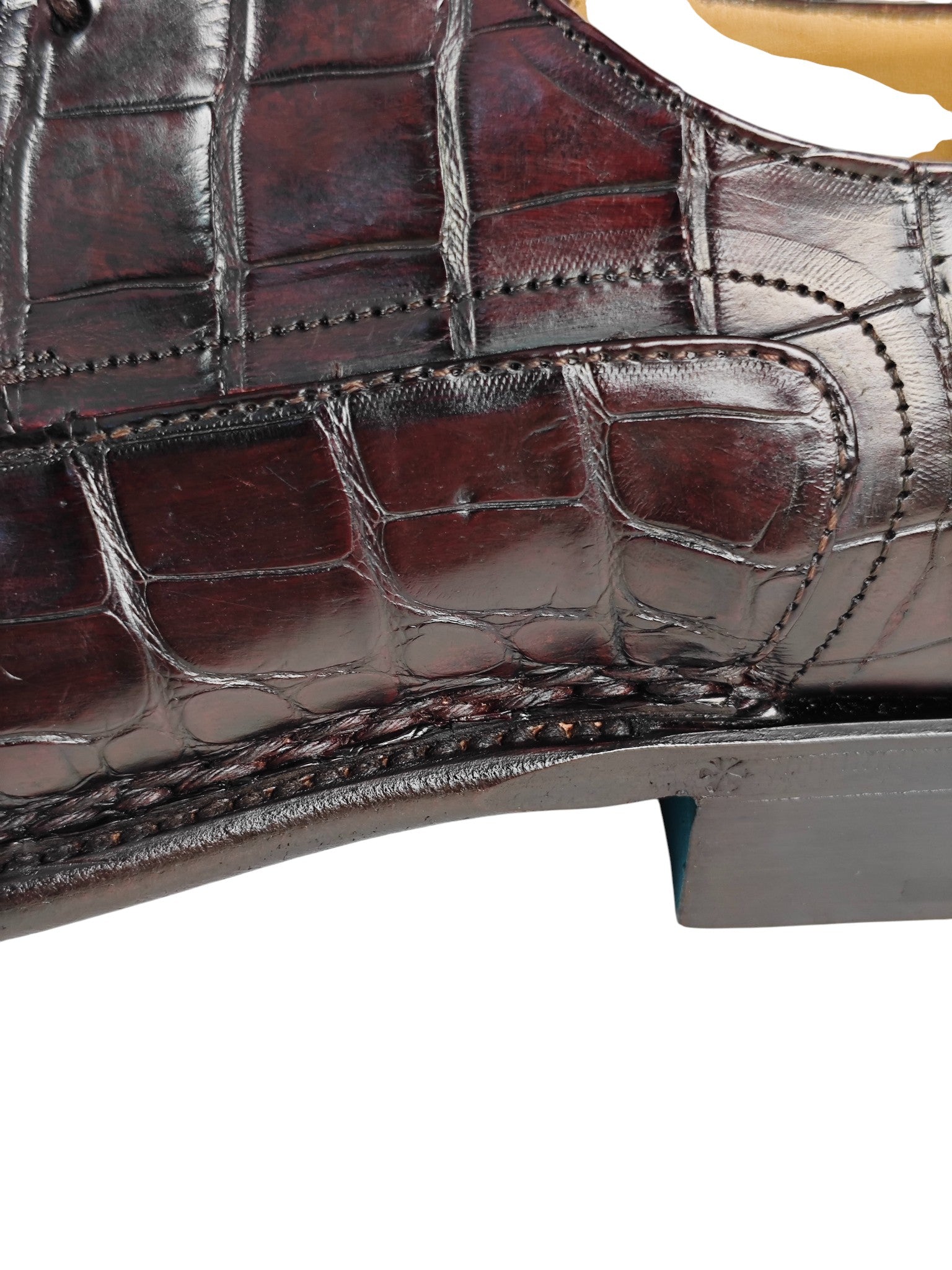 SUTOR MANTELLASSI Brown Goodyear Derby Shoes 100% Alligator