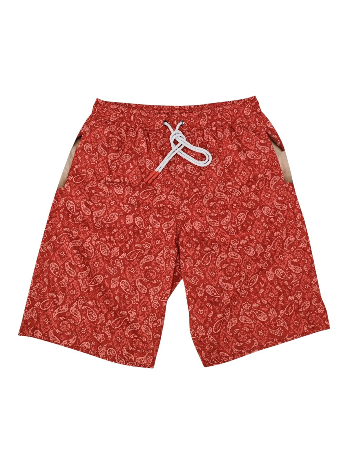 ISAIA NAPOLI "Hands" Long Swimsuit Swim Trunks whit Drawstring Waist Size S