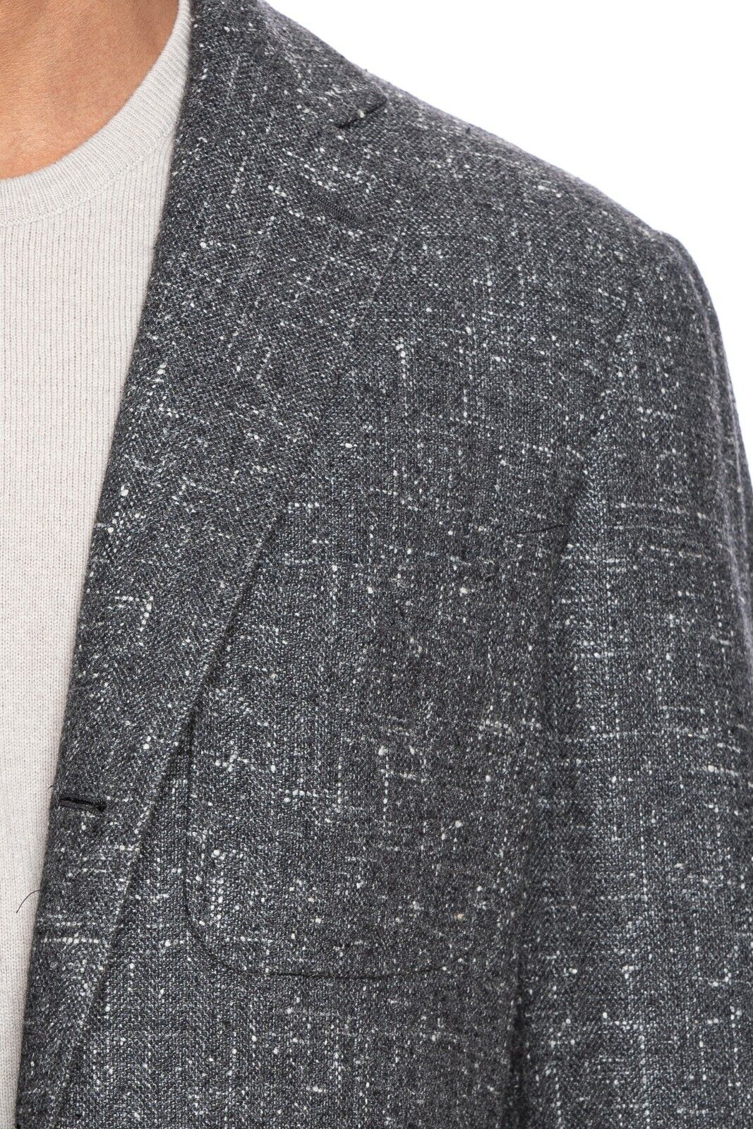 $2295 BELVEST Gray Wool Cashmere Silk Jacket 42 US / 52 EU Drop 8R  F/W 2018
