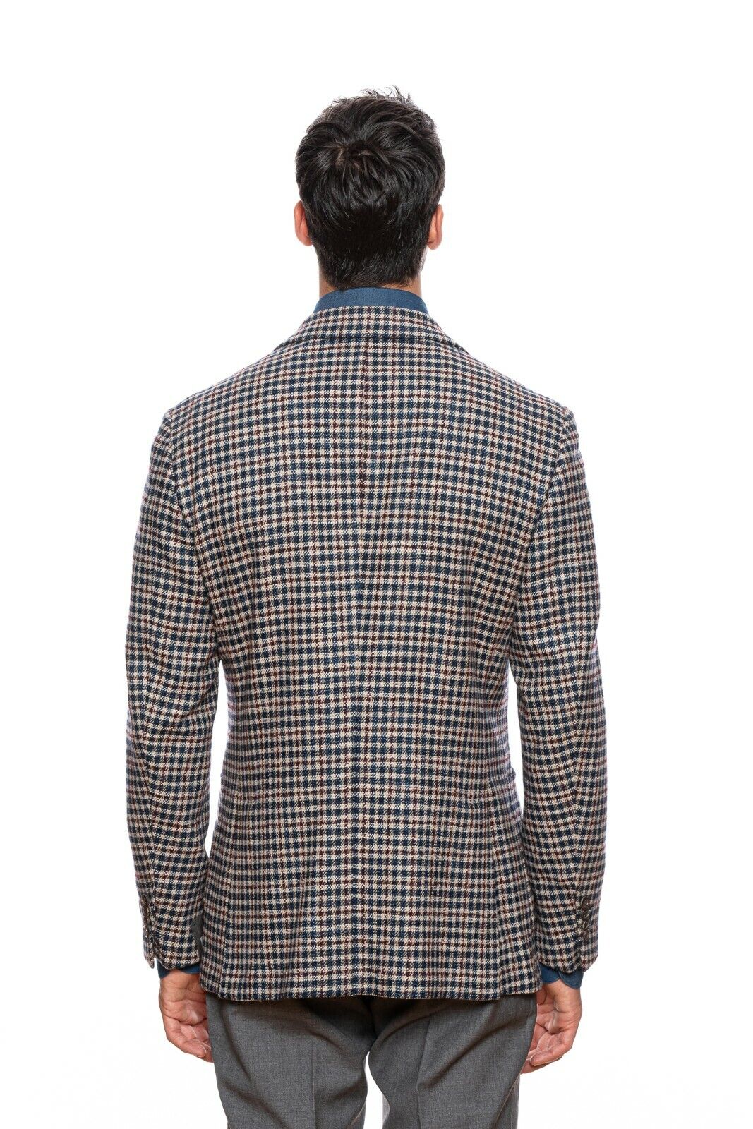 $2085 BELVEST Wool Silk Check Jacket Blazer 40 US / 50 EU Drop 7R   F/W 2018
