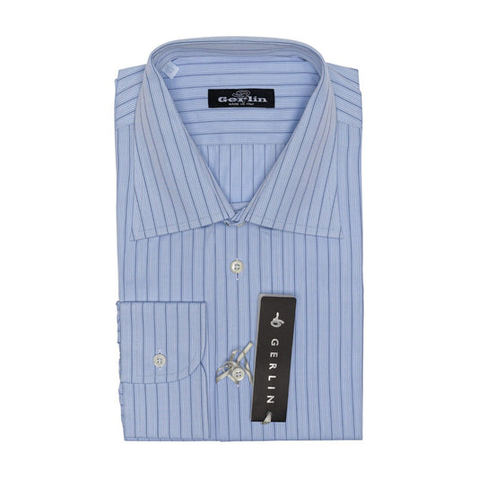 690$ LUXURY GERLIN Shirt Blue Thomas Mason Cotton 16 - 41  2AR ZILLI