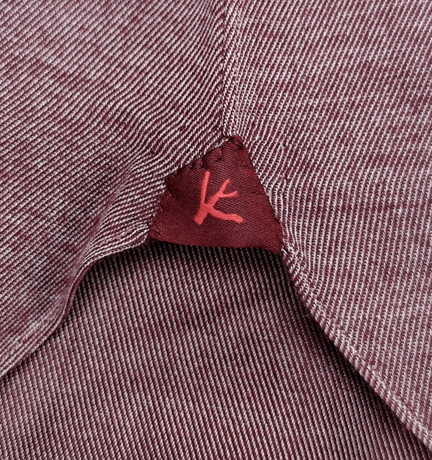 770$ ISAIA NAPOLI "Mix" Wine Dress Shirt Hand-Sewn Twill Heavy Cotton