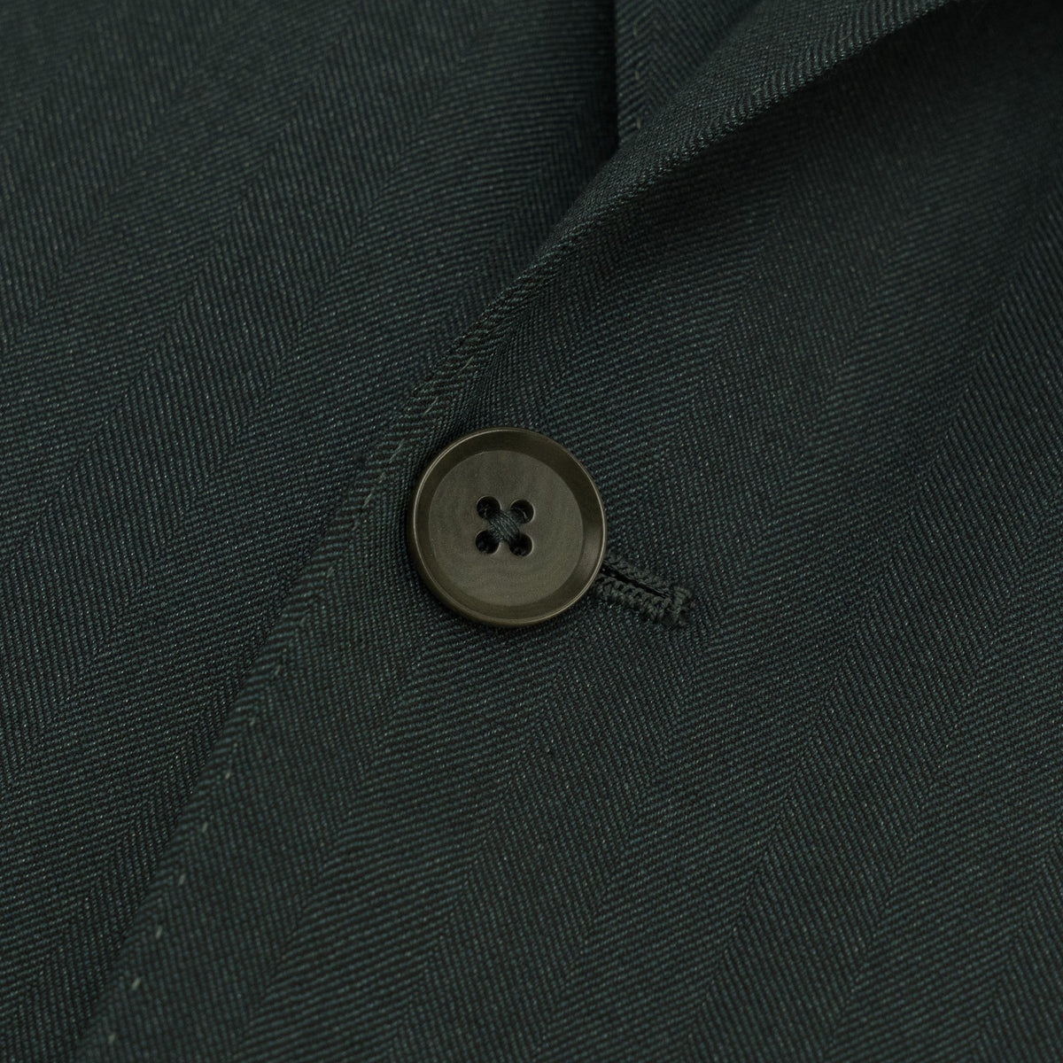 $7155 ISAIA "Sanita" Dark Green Suit Hand-Sewn Fine Wool & Silk Herringbone