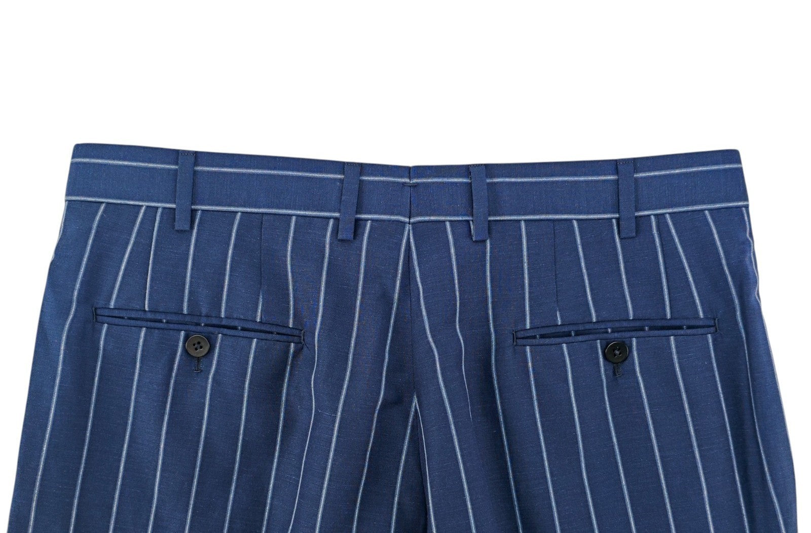 1450$ ISAIA Blue Tapered Dress Pant Wool Linen Mohair 36 US / 52 EU 8R