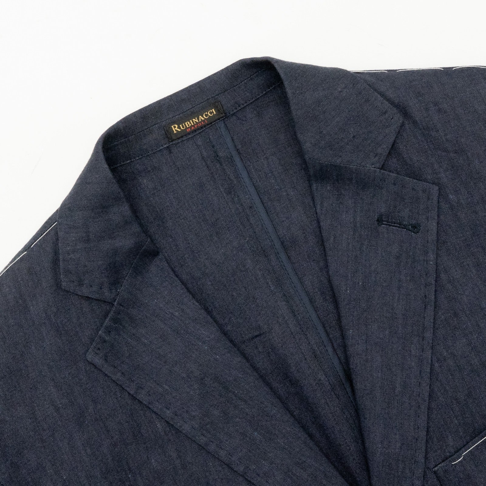 $1850 RUBINACCI NAPOLI Blue Solid Jacket Sport Coat Cashmere Linen 40 US / 50 EU