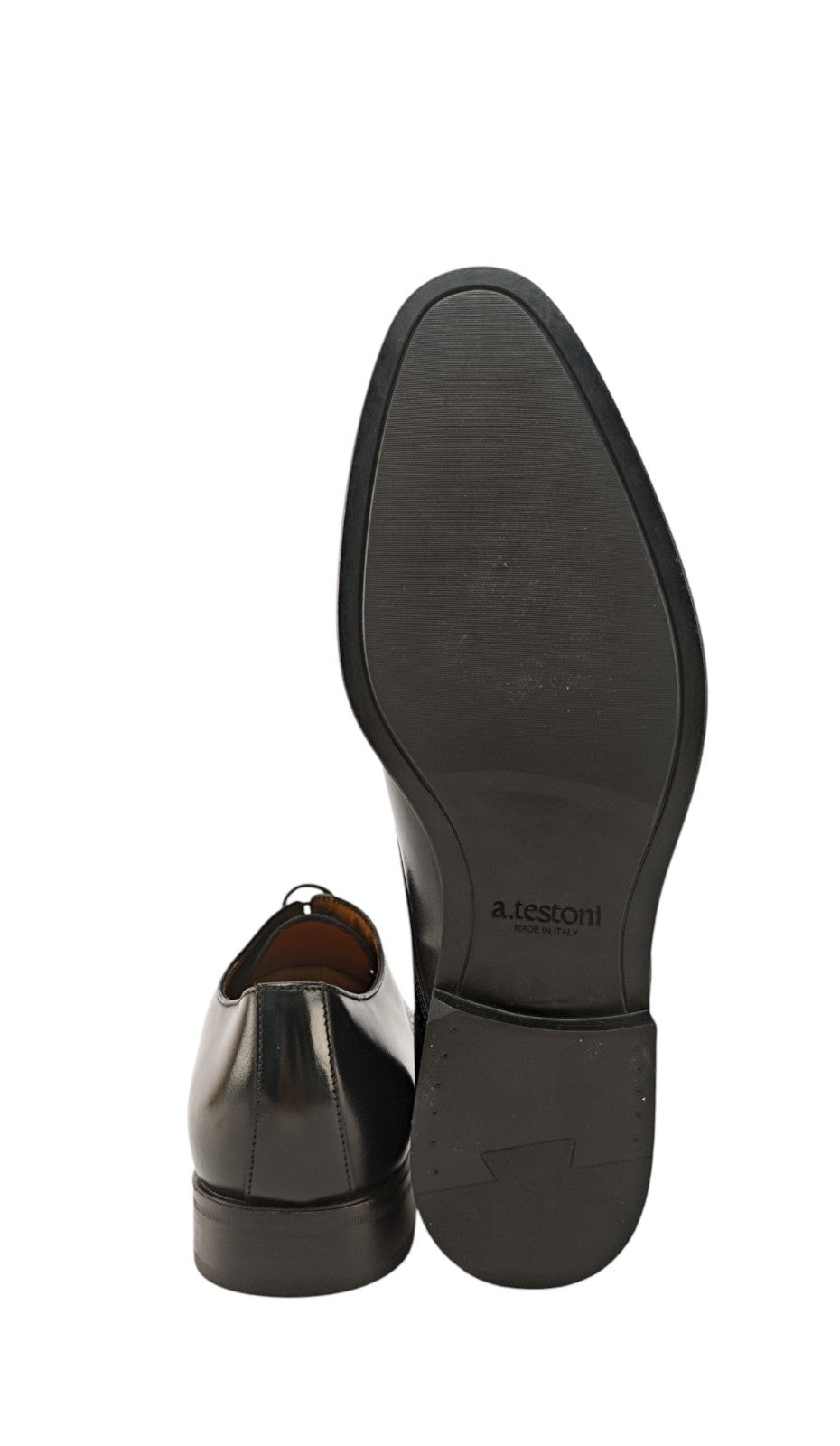 1200$ TESTONI Bologna Derby Shoes Black Calf 8 UK / 9 US / 42 IT