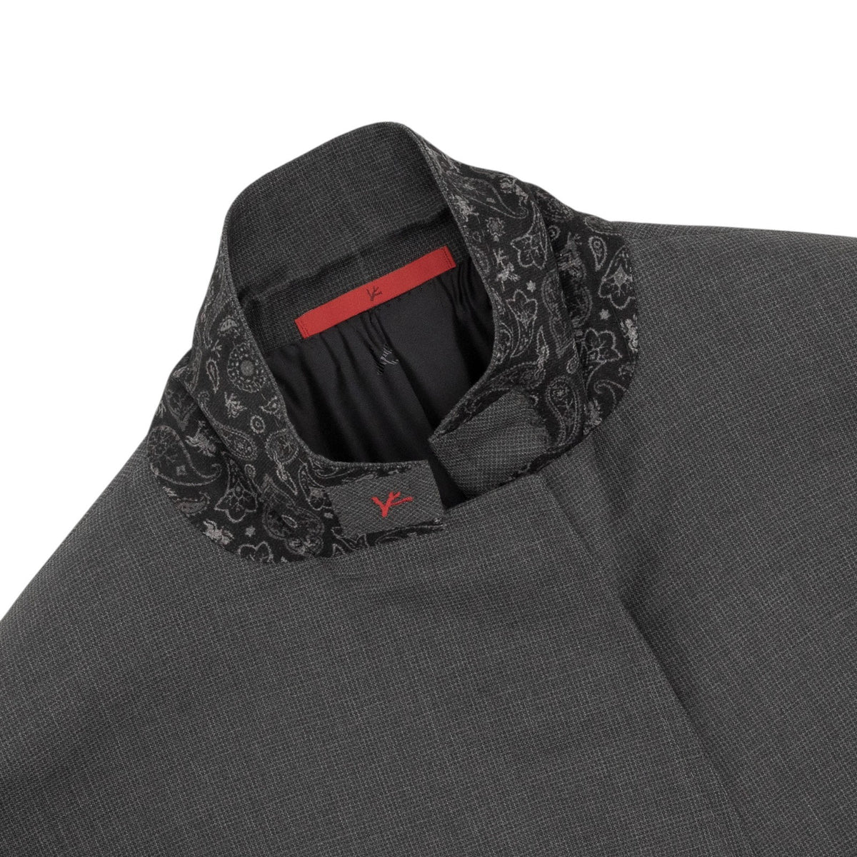 $6550 ISAIA NAPOLI "Capri" Charcoal Gray Suit Hand-Sewn Fine Wool Micro Checks