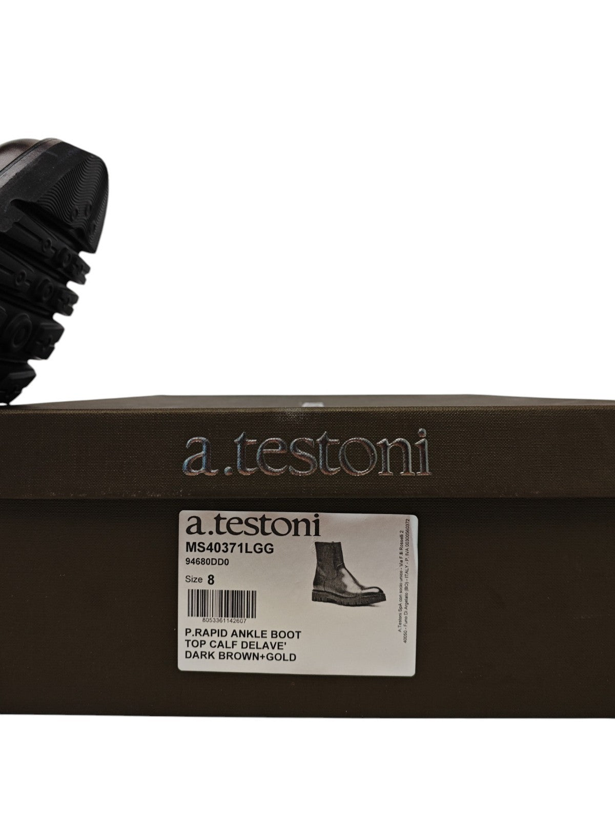 1550$ TESTONI "Piuma" Ankle Zip Boot Top Calf Delavè Cigar 8 UK / 9 US / 42 IT