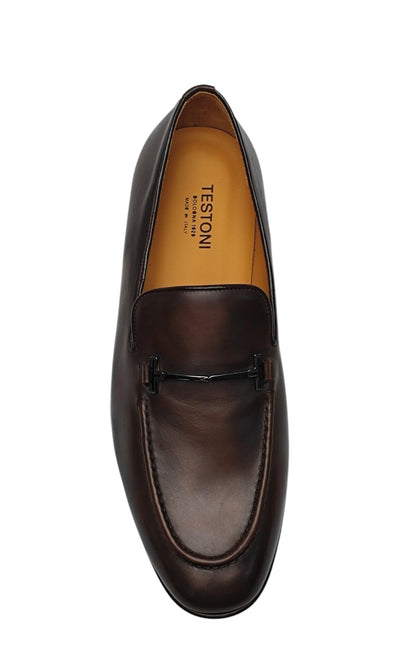 1250$ TESTONI Loafer BOLOGNESE CONSTRUCTION Calf Brown 8 UK / 9 US / 42 IT