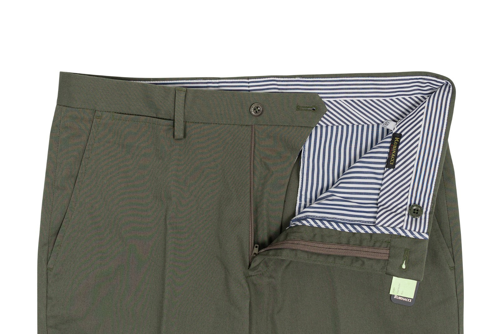 550$ RUBINACCI NAPOLI Green Cotton Trouser Pant 32 US / 48 EU Made in Napoli