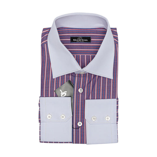 690$ LUXURY GERLIN Shirt Bicolor Striped Wine 16 - 41 - 2L BIJAN