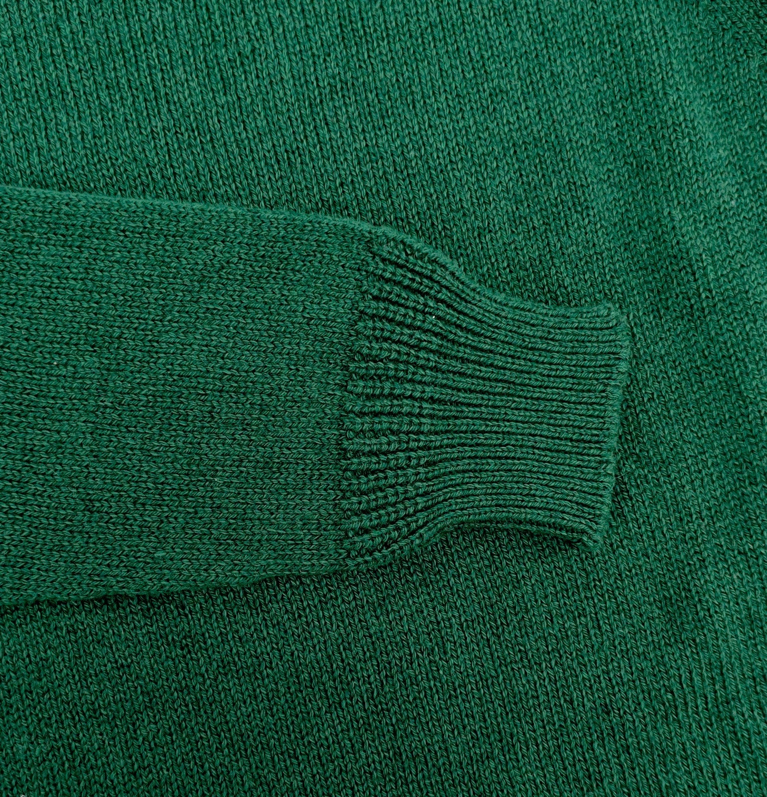 1890$ ISAIA NAPOLI Forest Green Sweater Woven Knit Soft Cotton Cashmere M