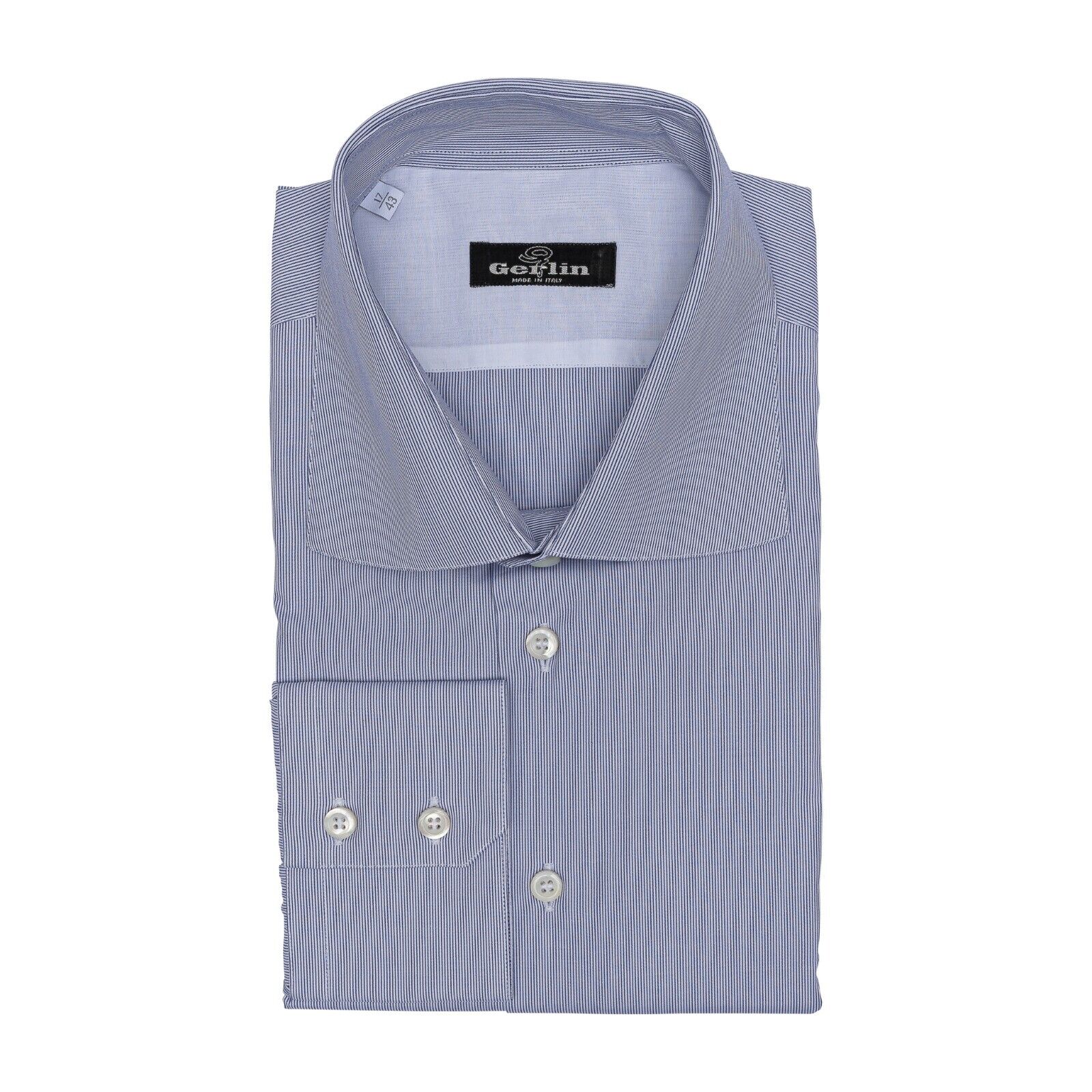 690$ ITALIAN LUXURY GERLIN Shirt Blue THOMAS MASON Cotton 3AF ZILLI