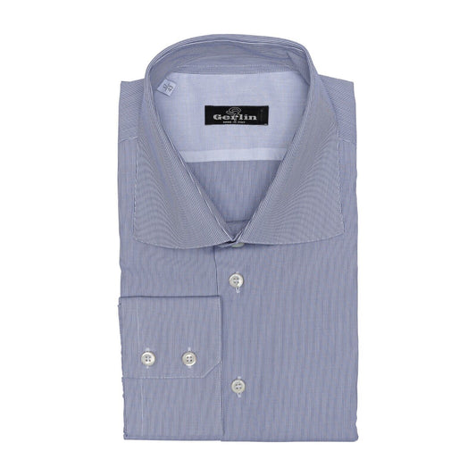 690$ ITALIAN LUXURY GERLIN Shirt Blue THOMAS MASON Cotton 3AF ZILLI