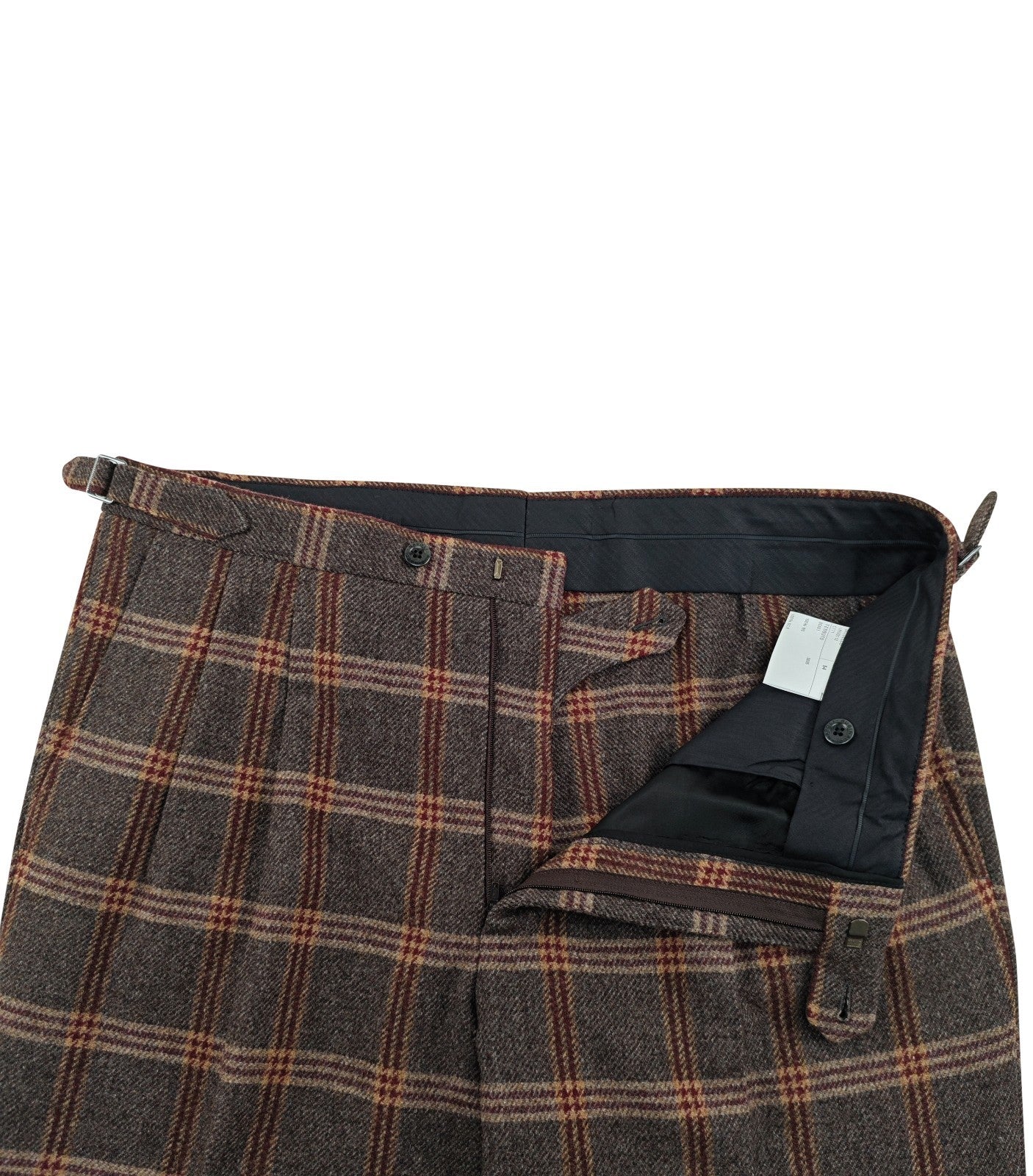 $3450 RUBINACCI NAPOLI Brown Checks Hand-Sewn Suit Flannel Wool