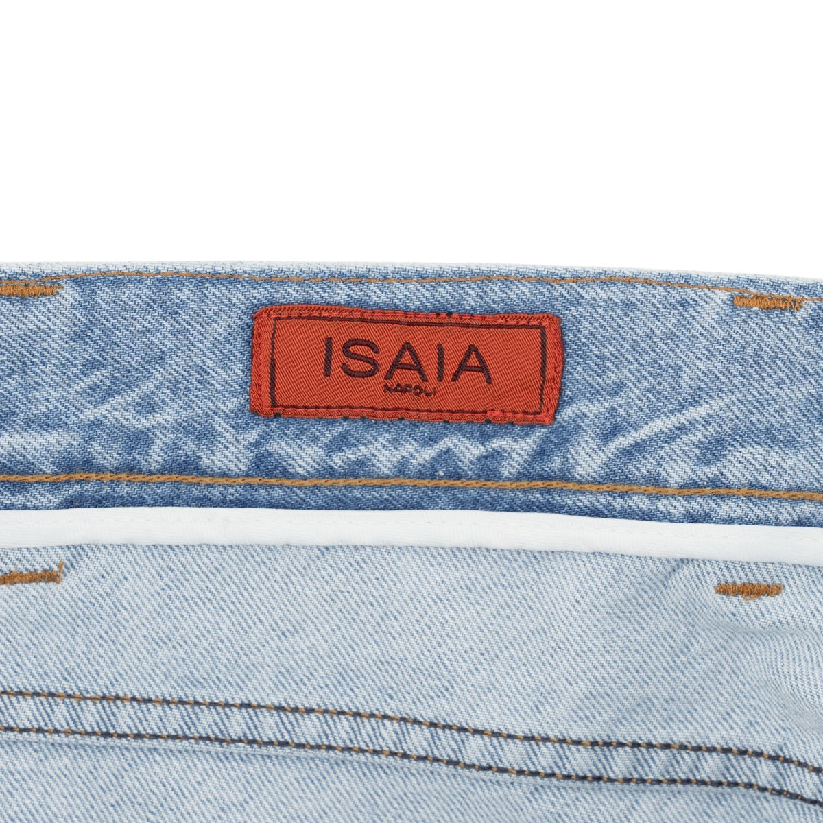 735$ ISAIA Light Blue Denim Jeans 5 Pocket Pant Cotton Slim Fit 34 US / 50 EU