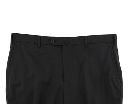 $7150 ISAIA "Sanita" Black Suit Hand-Sewn Fine Wool Aquaspider Water Repellent