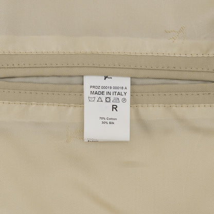 $3500 ISAIA Techno Cotton Silk Aqua Varsity Jacket Water Repellent Light Beige