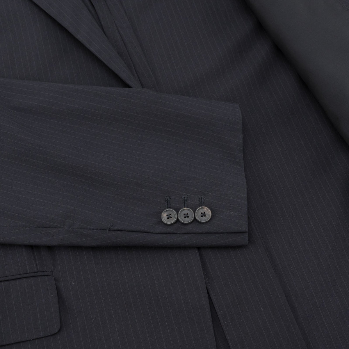 2450$ JIL SANDER Dark Blue Wool Suit Striped Fine Cotton Blend 42 US / 52 IT