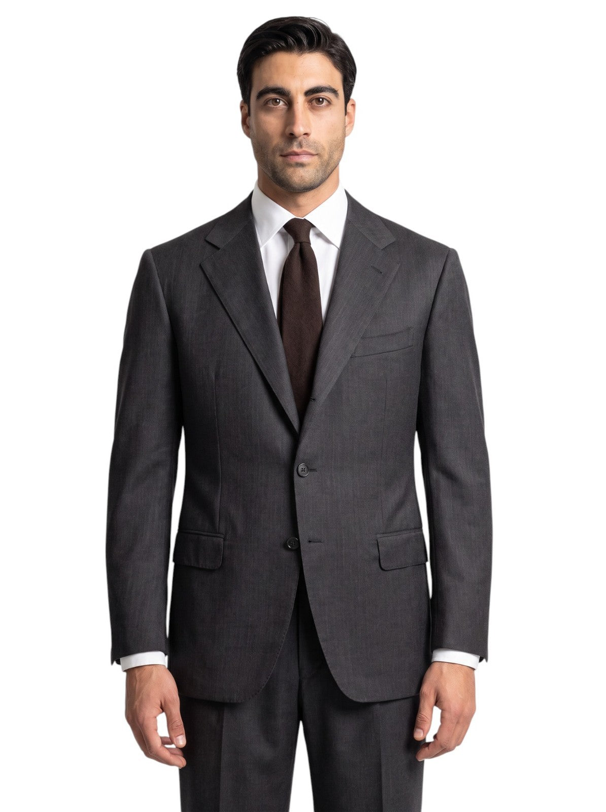 $2950 RUBINACCI LONDON HOUSE 3 Buttons Suit Wool Dark Gray  42 US / 52 EU