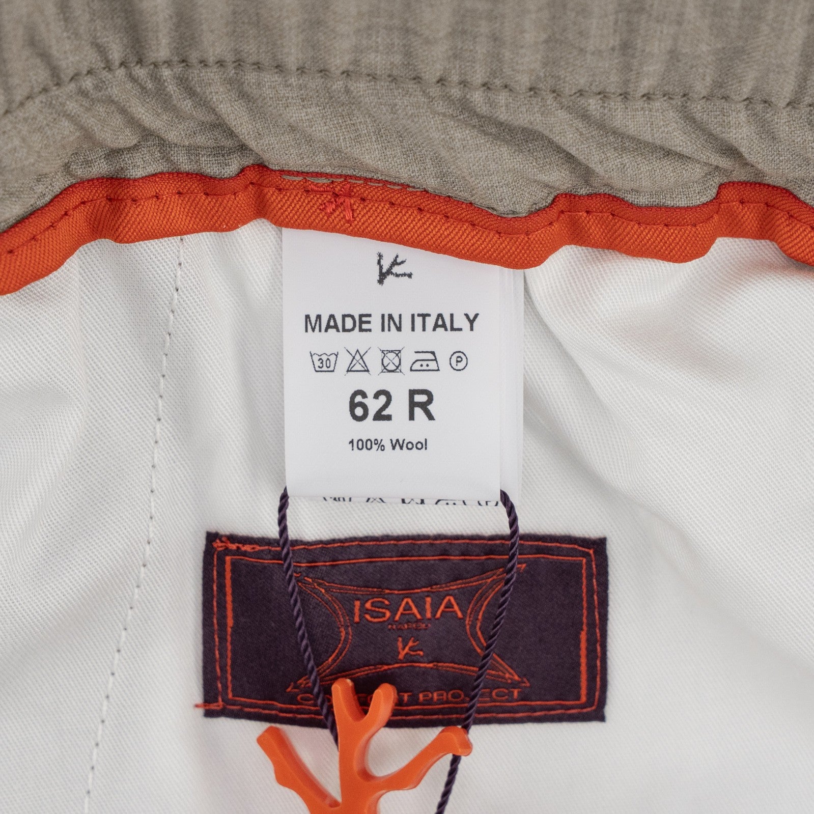 1250$ ISAIA NAPOLI Light Grey Drawstring Pant Exra Fine Wool 46 US / 62 IT