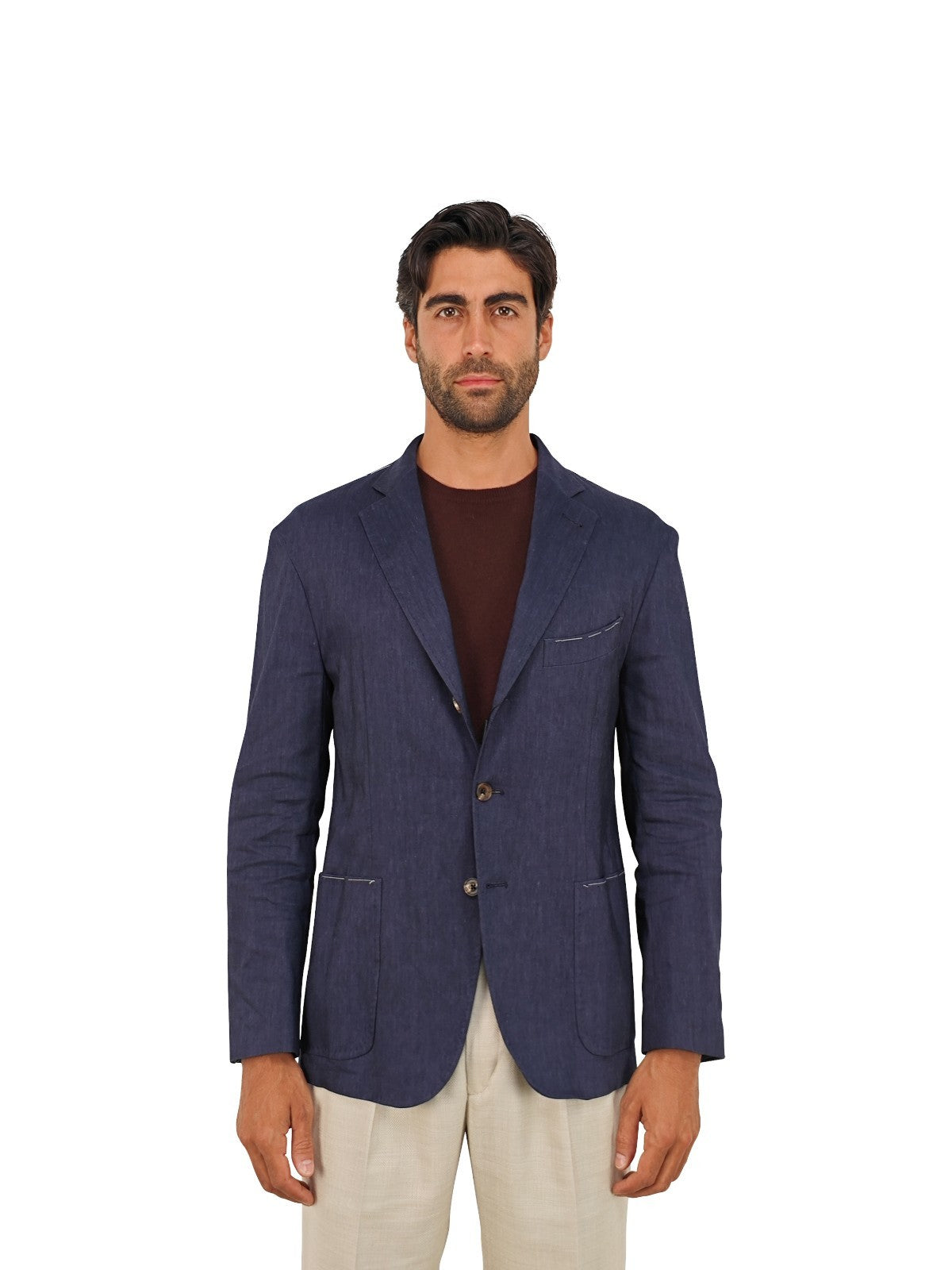 $2250 RUBINACCI LONDON HOUSE Blue Hand-Sewn Jacket Sport Coat Wool 38 US / 48 EU