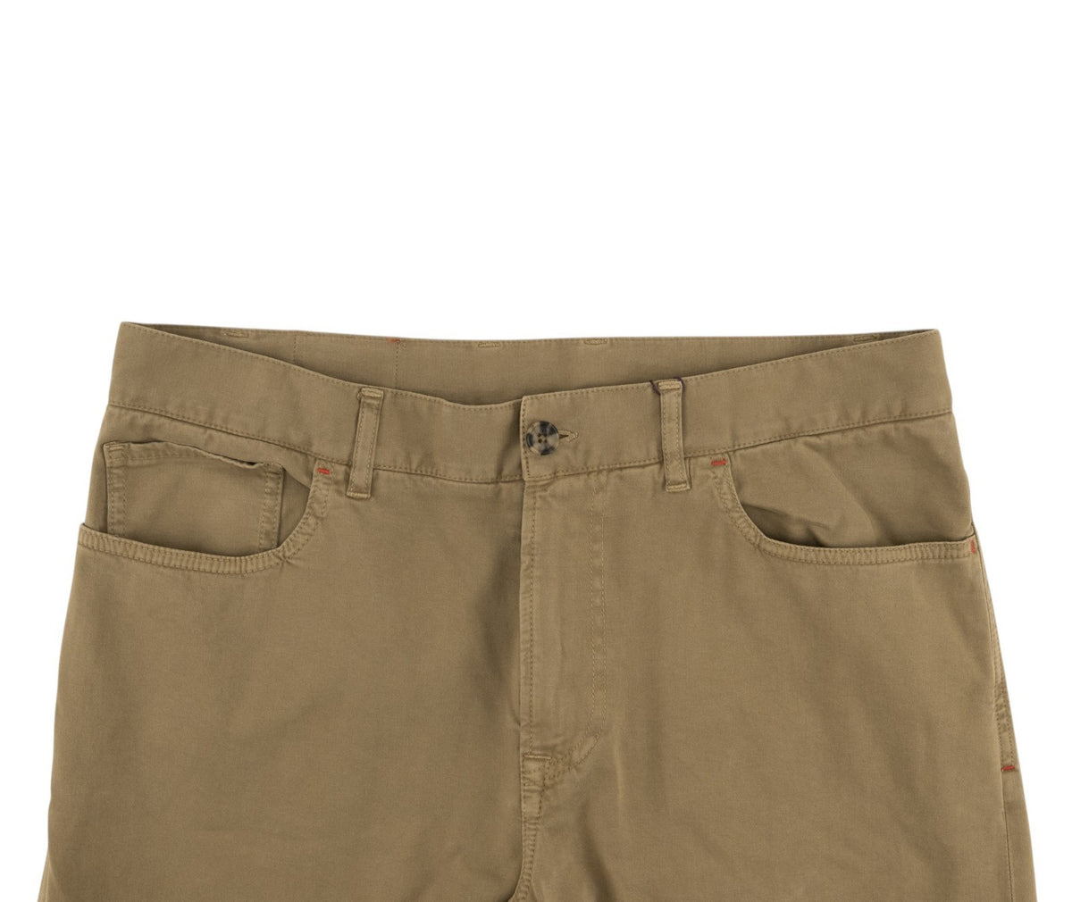 850$ ISAIA NAPOLI "Chiaia" Beige Chino Sport Pant Cotton  Cashmere - Leather Tag