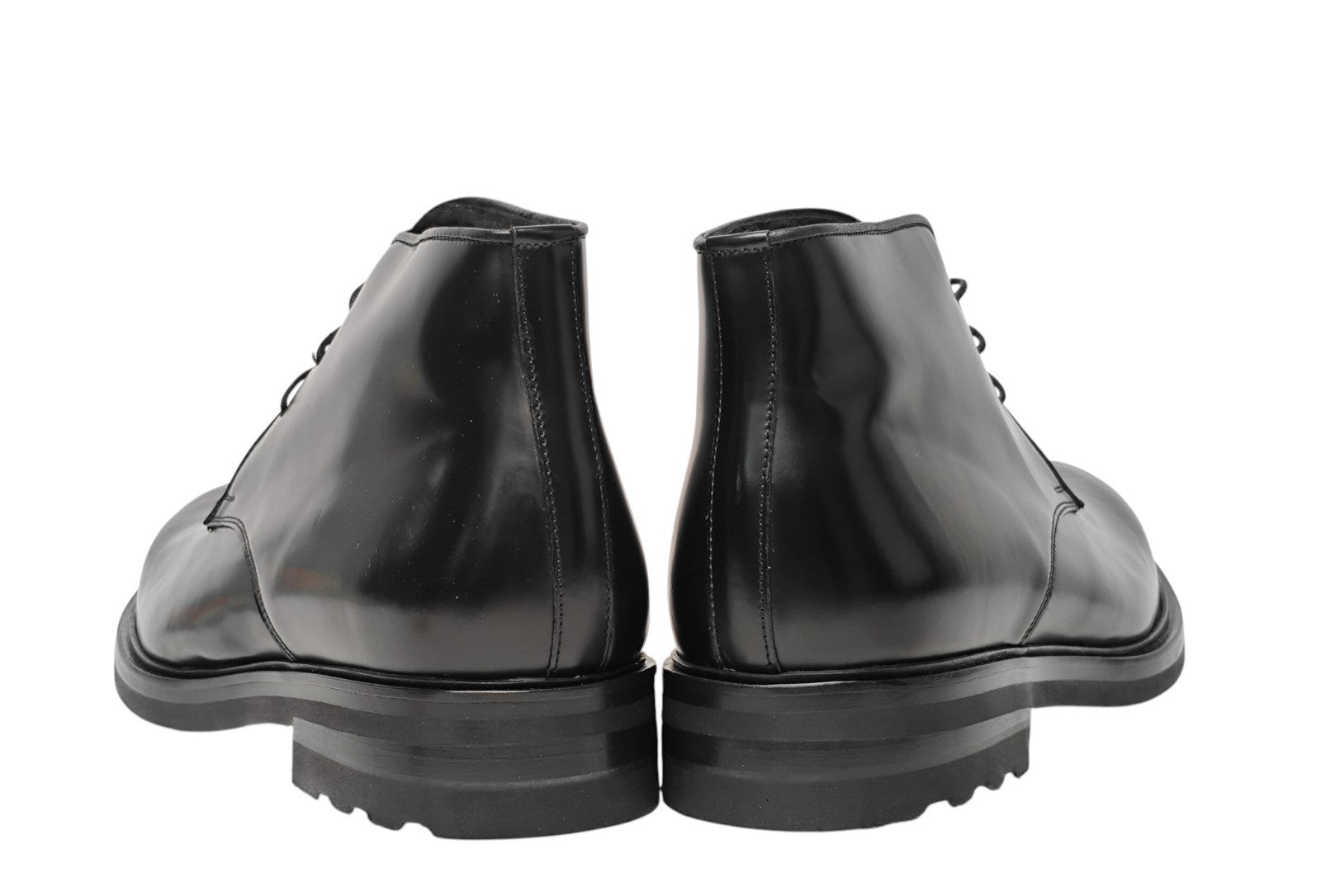 1300$ TESTONI "Arezzo" Black Desert Boot Calf + Fur Lining 8 UK / 9 US / 42 IT