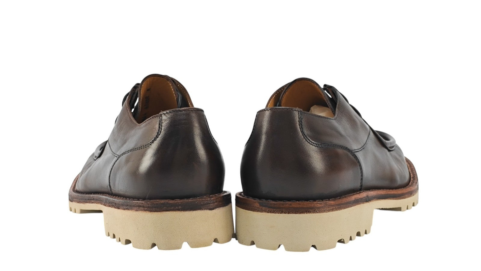 1100$ TESTONI "Piuma" Derby Moc-Toe Shoes Brown Calf 8 UK / 9 US / 42 IT