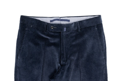 625$ RUBINACCI NAPOLI "Luca" Blue Cotton Corduroy Trouser Pant 30 US / 46 EU