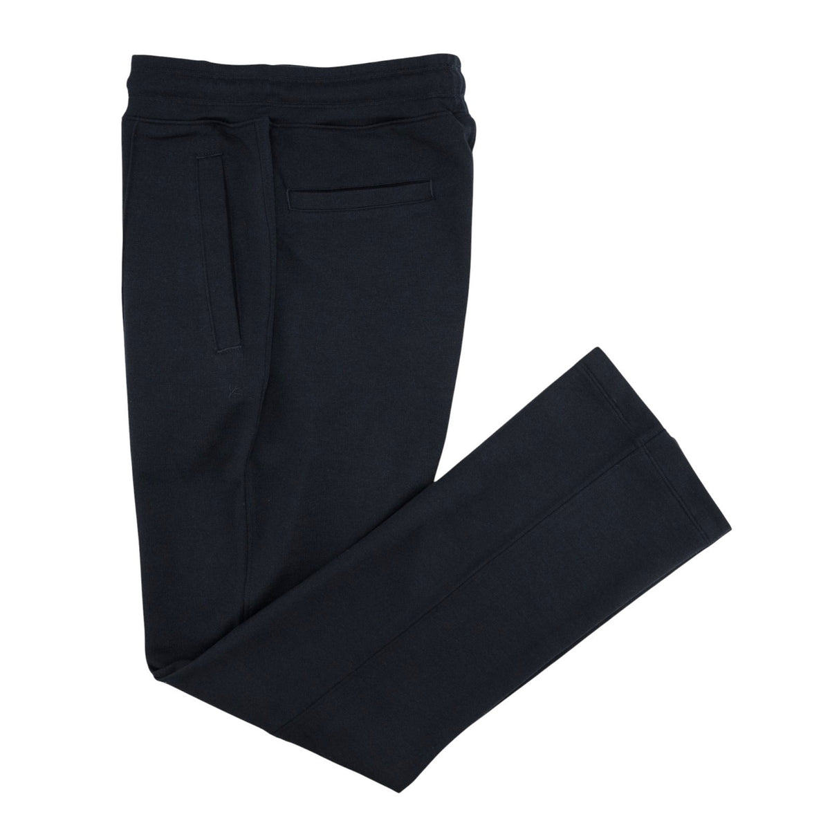 1350$ ISAIA NAPOLI Blue Navy Hand-Sewn Drawstring Track Pant Jersey Wool Size S