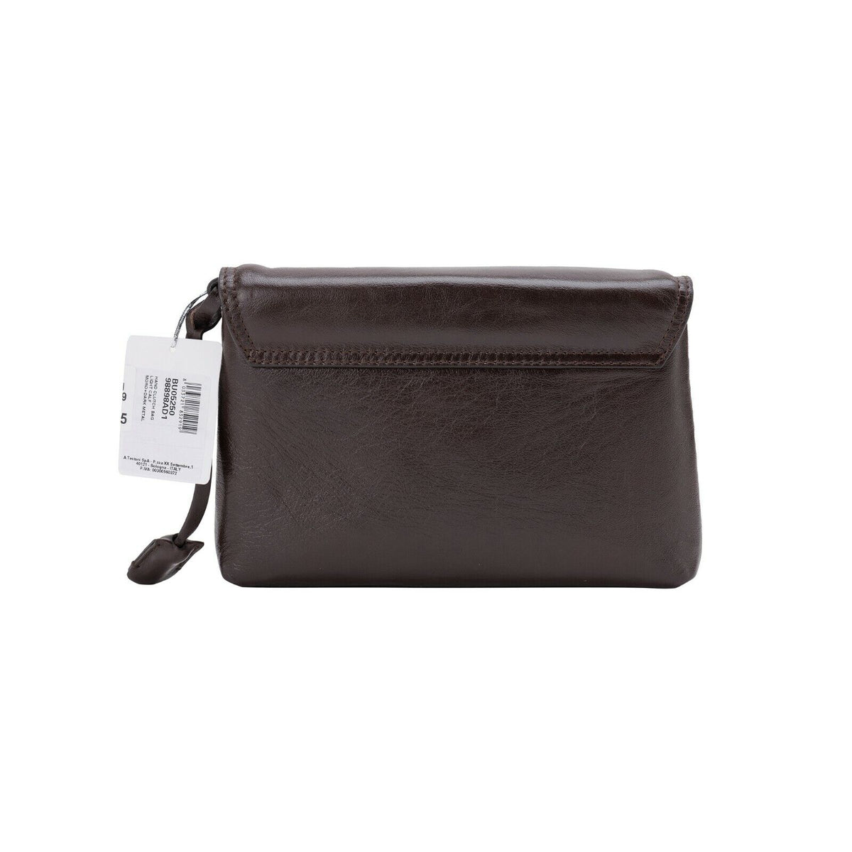 $390 Testoni Bologna Bright Brown Light Calf Hand Clutch Bag Padlock with Keys