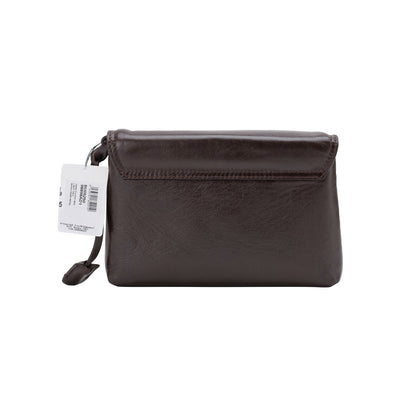 $390 Testoni Bologna Bright Brown Light Calf Hand Clutch Bag Padlock with Keys