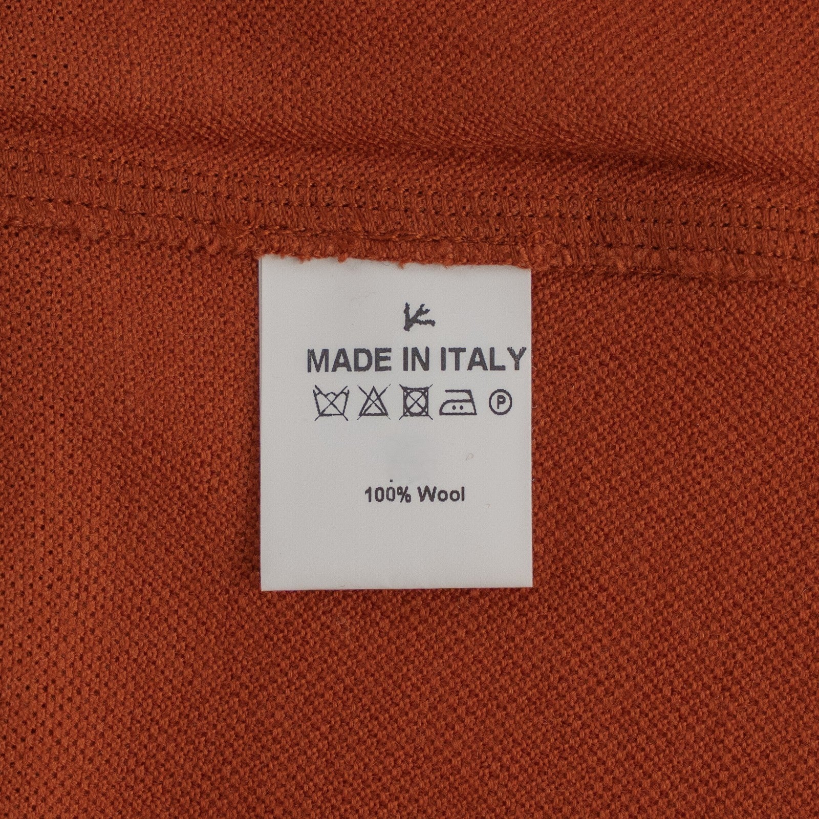 1200$ ISAIA NAPOLI Rust Handmade Polo Long Sleeve Knit Wool Jersey