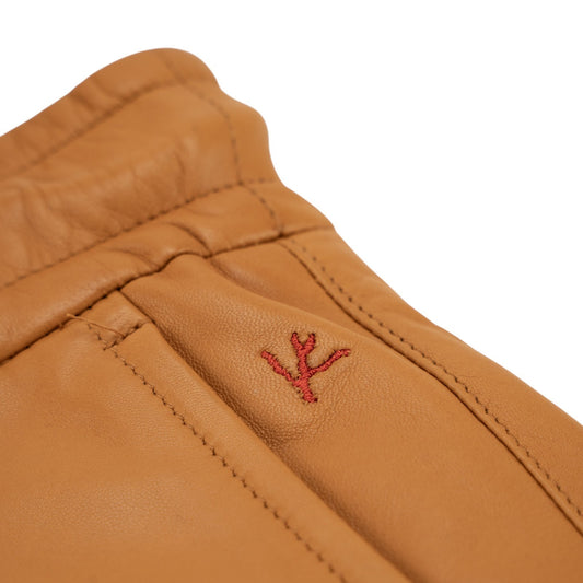 2950$ ISAIA Whisky Drawstring Short Pant Soft Lambskin Leather 32 US / 48 EU R