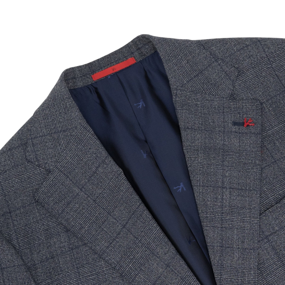$6600 ISAIA "Sanita" Blue Suit Wool Glen Plaid Comfort Project 44 US / 54 EU 7R