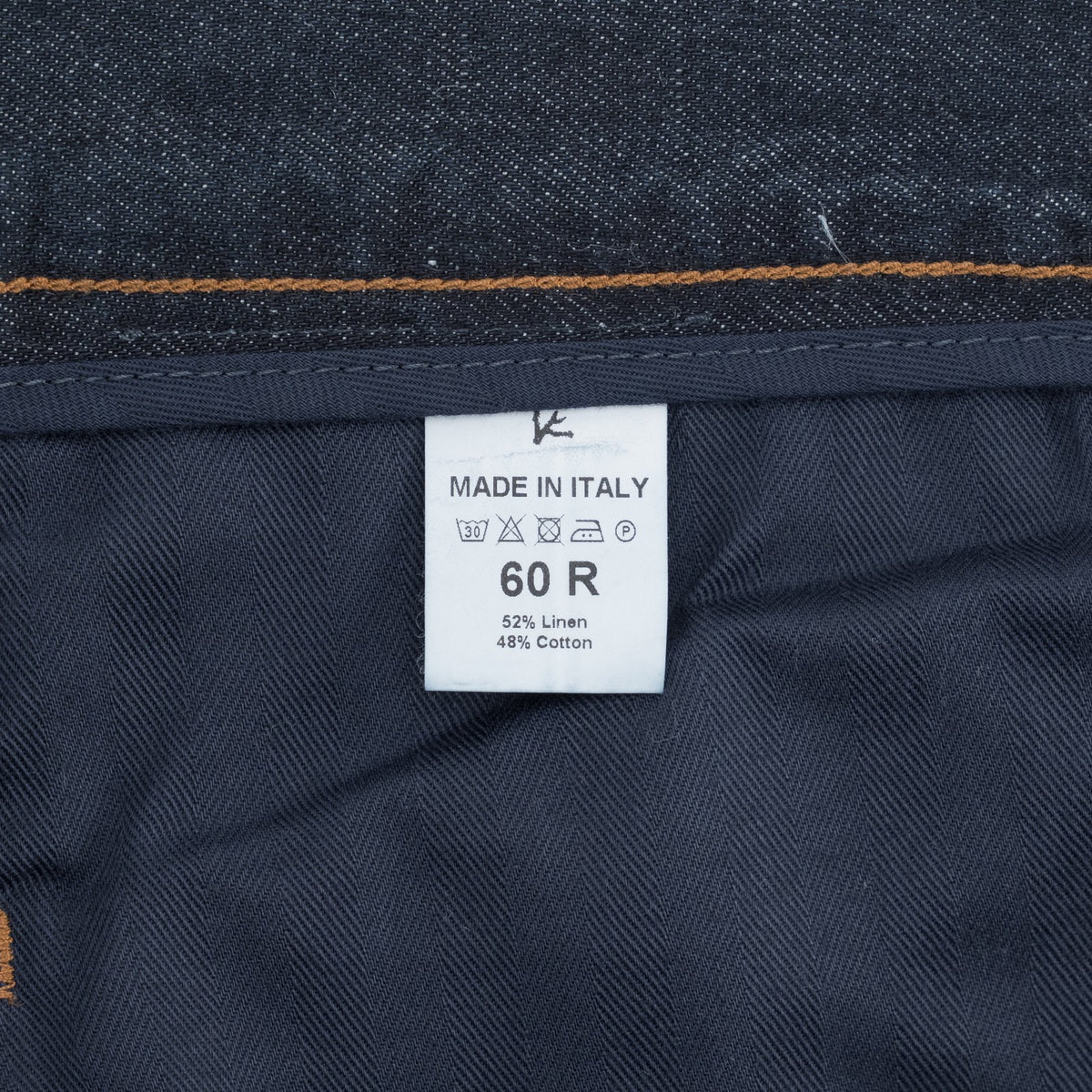 795$ ISAIA NAPOLI Blue Denim Jeans Pant Cotton Linen Regular Fit 44 US / 60 EU