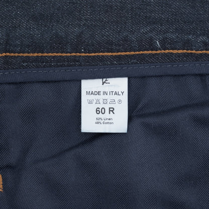 795$ ISAIA NAPOLI Blue Denim Jeans Pant Cotton Linen Regular Fit 44 US / 60 EU