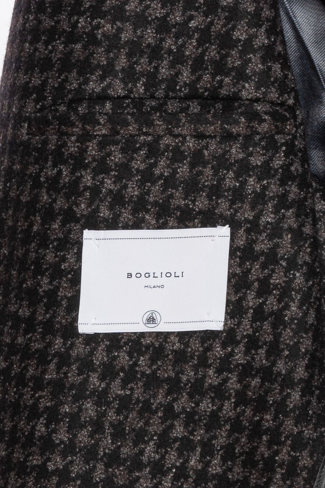 $2400 BOGLIOLI MILANO Grey Coat K.Jacket Houndstooth Heavy Wool 40 US / 50 EU