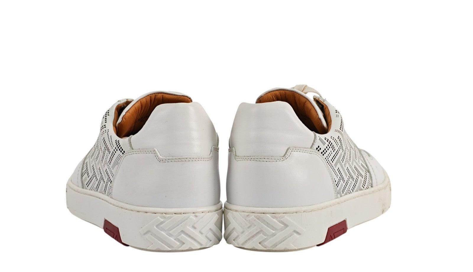 950$ TESTONI Ravenna White Sneaker Perforated Interlock 8 UK / 9  US / 42 IT