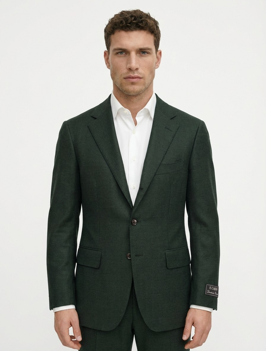 2200$ RAFFAELE CARUSO Green 100% Cashmere 3/2 Roll Jacket Sport Coat 40 US 50 IT