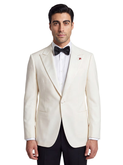 $6500 ISAIA NAPOLI "Sanita" Smoking Tuxed Blazer Sport Coat Ivory Fine Wool