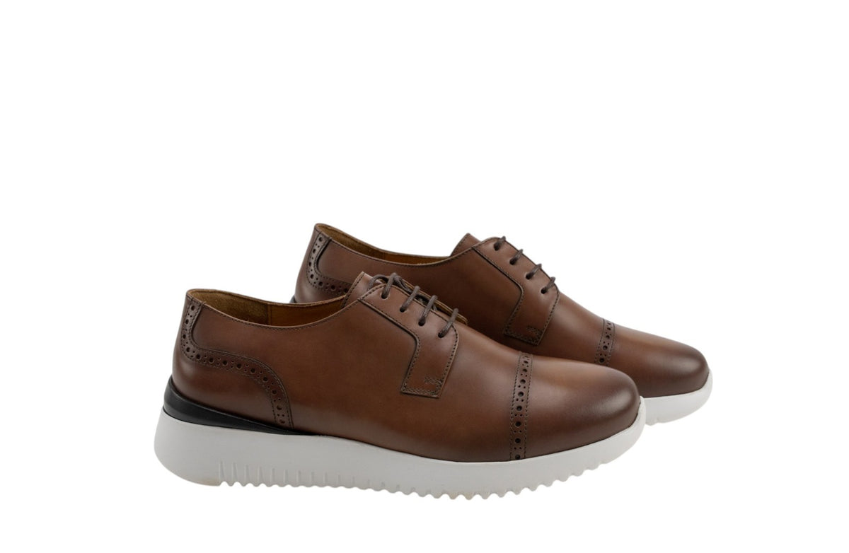 850$ TESTONI 1929 Riace Derby Shoes Burnished Calf Brulee 8 UK / 9 US / 42 IT