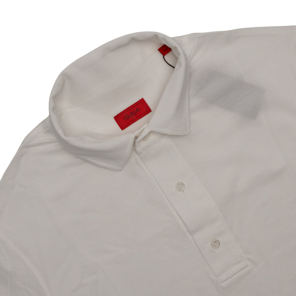695$ ISAIA NAPOLI White Short Sleeve Polo Jersey Cotton Size XS - Made in Italy