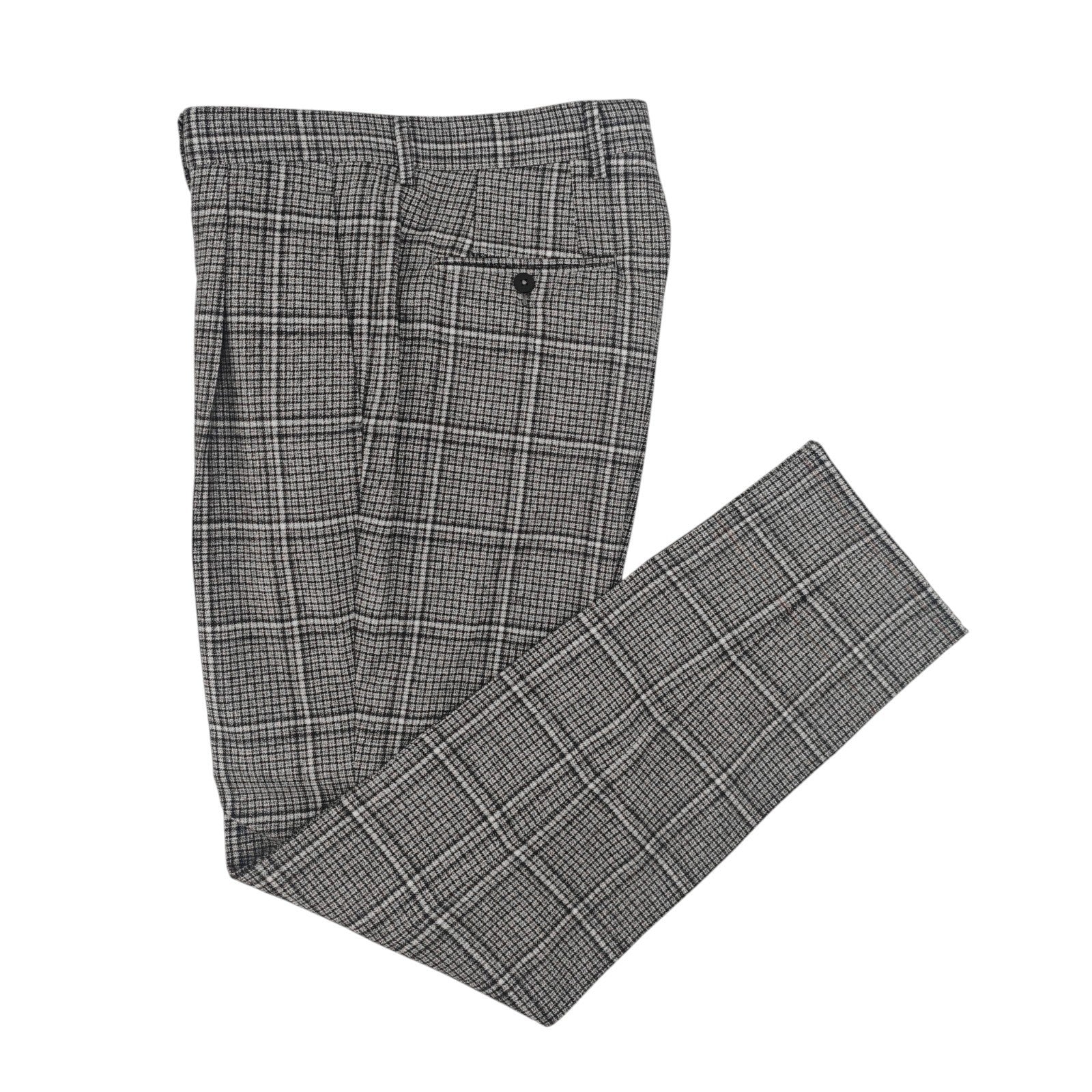 1650$ ISAIA "Sanità" Gray Tapered Dress Pant Flannel Wool 30 US / 46 EU 8R